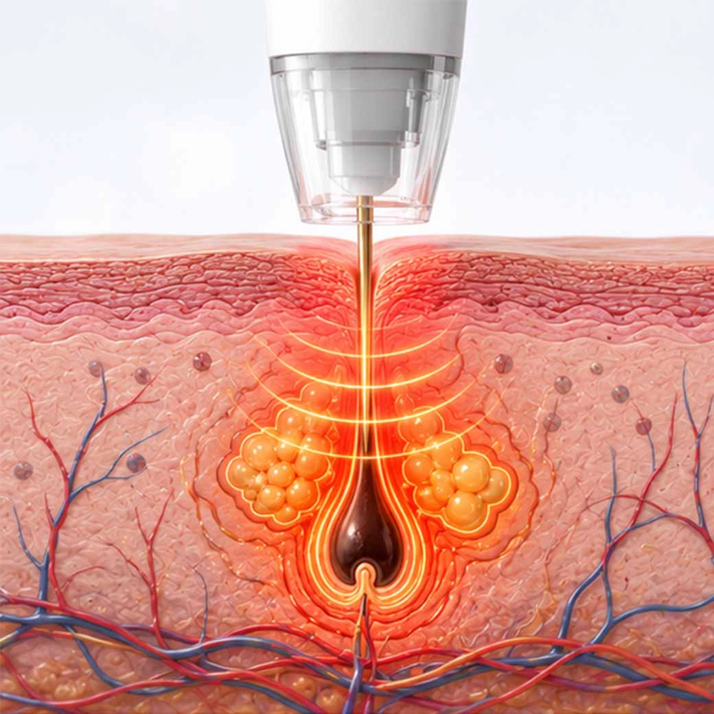 Acgen RF ทำลายต่อมไขมันที่ทำงานผิดปกติ