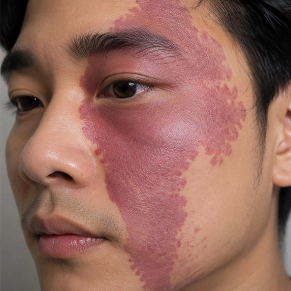 ปานแดงชนิดพอร์ต-ไวน์ (Port-Wine Stain)