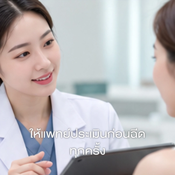 ให้แพทย์ประเมินก่อนฉีดทุกครั้ง